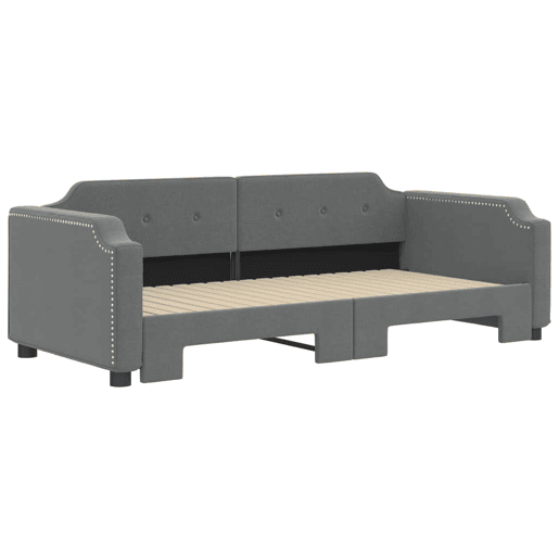 Sofá-cama, Sofá conversível com gavetão 90x190 cm tecido cinzento-escuro Sofá-cama, Sofá conversível com gavetão 90x190 cm tecido cinzento-escuro