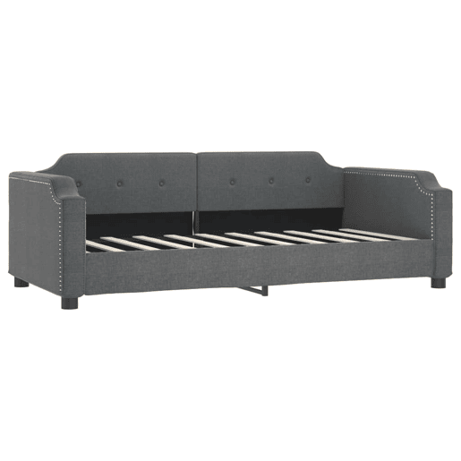 Sofá-cama, Sofá conversível com gavetão 90x190 cm tecido cinzento-escuro Sofá-cama, Sofá conversível com gavetão 90x190 cm tecido cinzento-escuro