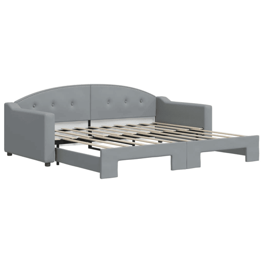 Sofá-cama, Sofá conversível com gavetão 90x190 cm tecido cinzento-claro Sofá-cama, Sofá conversível com gavetão 90x190 cm tecido cinzento-claro