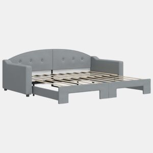 Sofá-cama, Sofá conversível com gavetão 90x190 cm tecido cinzento-claro