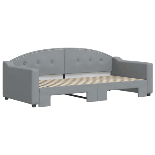 Sofá-cama, Sofá conversível com gavetão 90x190 cm tecido cinzento-claro Sofá-cama, Sofá conversível com gavetão 90x190 cm tecido cinzento-claro