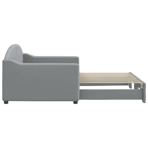 Sofá-cama, Sofá conversível com gavetão 90x190 cm tecido cinzento-claro Sofá-cama, Sofá conversível com gavetão 90x190 cm tecido cinzento-claro