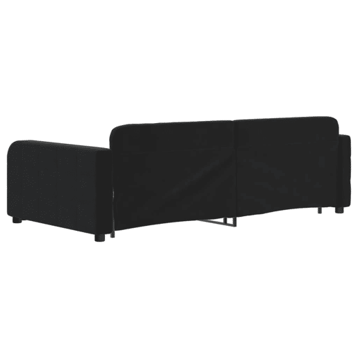 Sofá-cama, Sofá conversível com gavetão 100x200 cm veludo preto Sofá-cama, Sofá conversível com gavetão 100x200 cm veludo preto