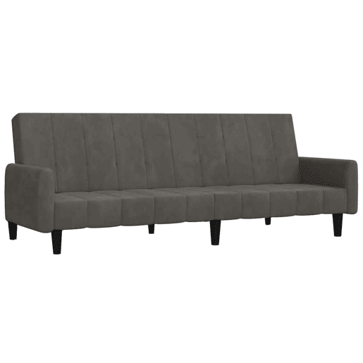 Sofá-cama, Sofá conversível de 2 lugares veludo cinzento-escuro