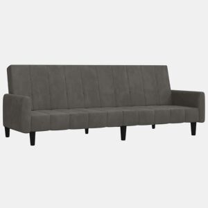 Sofá-cama, Sofá conversível de 2 lugares veludo cinzento-escuro