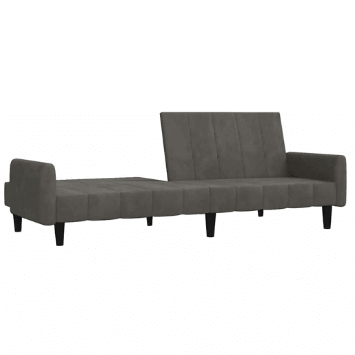 Sofá-cama, Sofá conversível de 2 lugares veludo cinzento-escuro