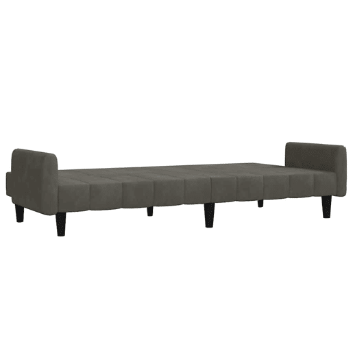 Sofá-cama, Sofá conversível de 2 lugares veludo cinzento-escuro