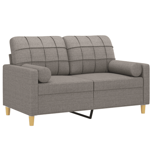 Sofá 2 lug. - Sofá fixo +almofadas decoração 120cm tecido cinza-acastanhado