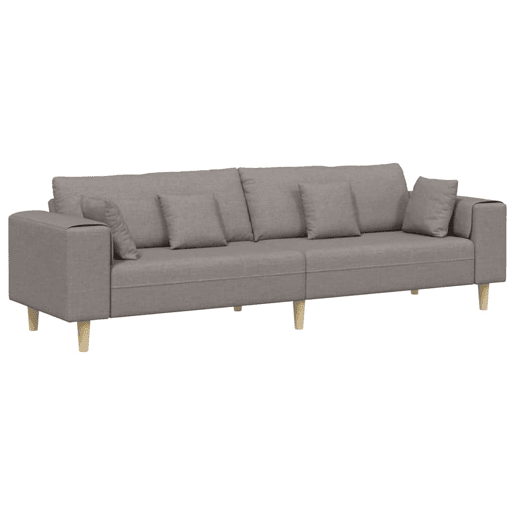 Sofá de Tecido com almofada Cinzento-acastanhado 208 cm tecido Sofá de Tecido com almofada Cinzento-acastanhado 208 cm tecido