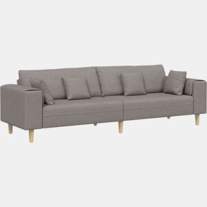 Sofá de Tecido com almofada Cinzento-acastanhado 208 cm tecido