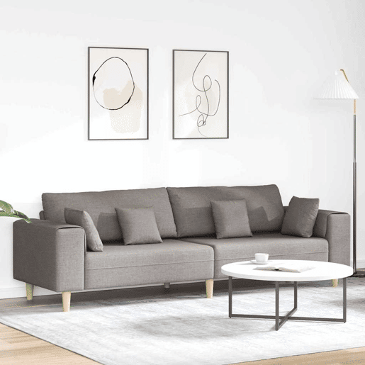 Sofá de Tecido com almofada Cinzento-acastanhado 208 cm tecido Sofá de Tecido com almofada Cinzento-acastanhado 208 cm tecido