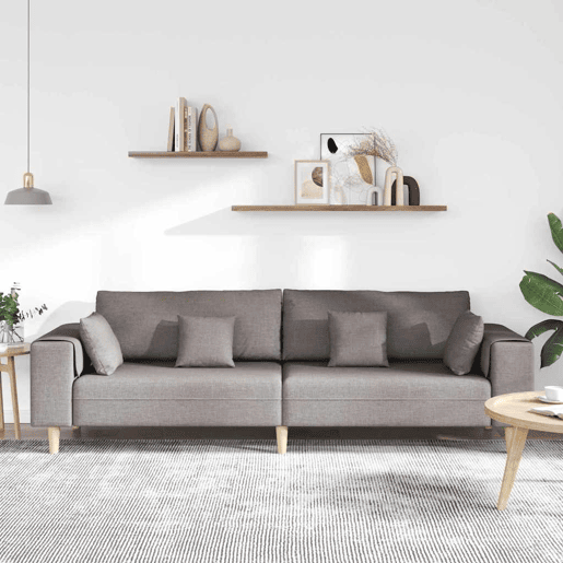 Sofá de Tecido com almofada Cinzento-acastanhado 208 cm tecido Sofá de Tecido com almofada Cinzento-acastanhado 208 cm tecido