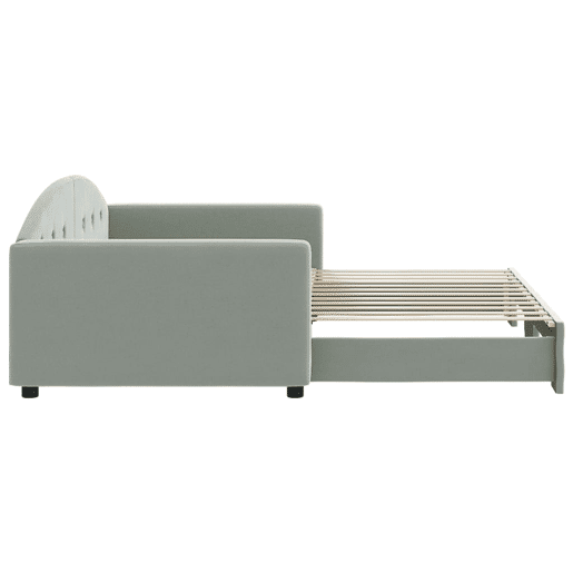 Sofá-cama, Sofá conversível com gavetão 100x200 cm veludo cinzento-claro