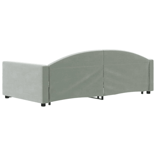 Sofá-cama, Sofá conversível com gavetão 100x200 cm veludo cinzento-claro
