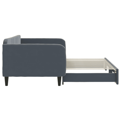 Sofá-cama, Sofá conversível com gavetão 100x200 cm veludo cinzento-escuro Sofá-cama, Sofá conversível com gavetão 100x200 cm veludo cinzento-escuro