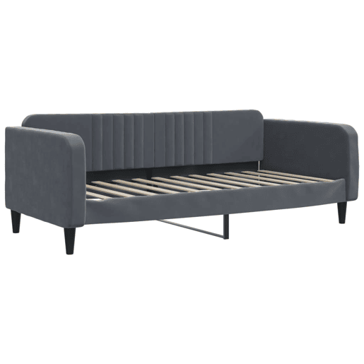 Sofá-cama, Sofá conversível com gavetão 100x200 cm veludo cinzento-escuro Sofá-cama, Sofá conversível com gavetão 100x200 cm veludo cinzento-escuro