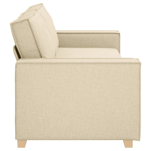 Sofá 3 lugares, Sofá fixo Creme 220 x 78 x 84 cm tecido Sofá 3 lugares, Sofá fixo Creme 220 x 78 x 84 cm tecido