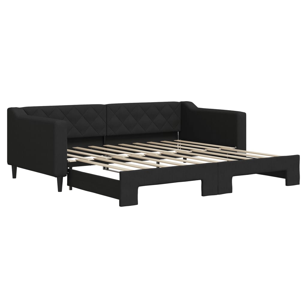 sofa cama - sofa convertible nido tela negro 90x190 cm