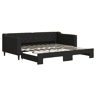 Sofá-cama, Sofá conversível com gavetão 90x190 cm tecido preto