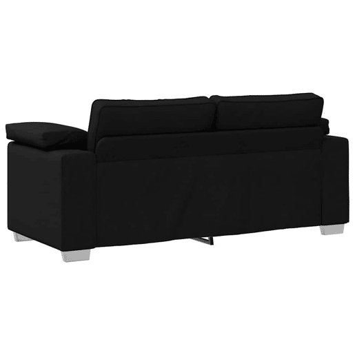 Sofá 3 lugares, Sofá fixo Preto 180 x 77 x 82 cm tecido Sofá 3 lugares, Sofá fixo Preto 180 x 77 x 82 cm tecido