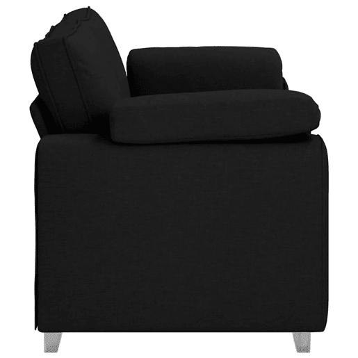 Sofá 3 lugares, Sofá fixo Preto 180 x 77 x 82 cm tecido Sofá 3 lugares, Sofá fixo Preto 180 x 77 x 82 cm tecido