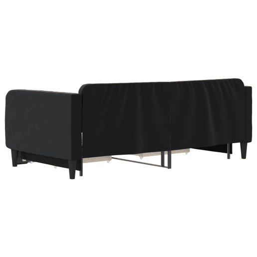 Sofá-cama, Sofá conversível com gavetão e gavetas 90x190 cm veludo preto Sofá-cama, Sofá conversível com gavetão e gavetas 90x190 cm veludo preto