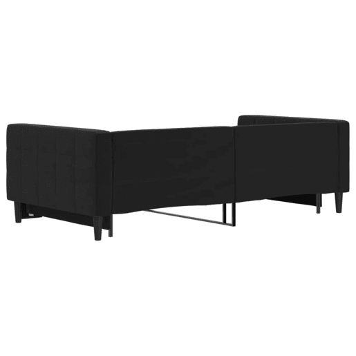 Sofá-cama, Sofá conversível com gavetão 100x200 cm veludo preto Sofá-cama, Sofá conversível com gavetão 100x200 cm veludo preto