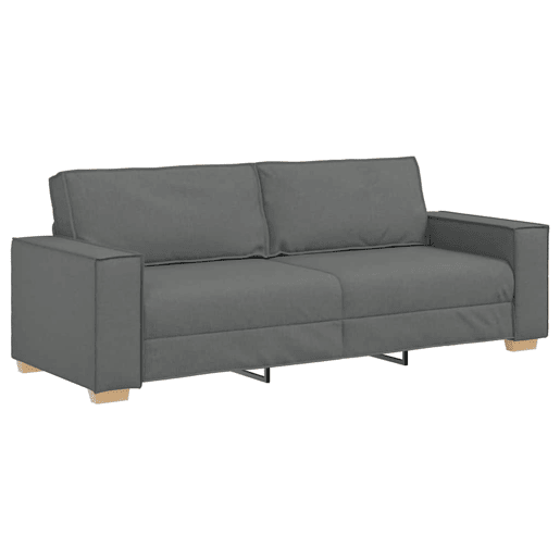Sofá de 3 lugares - Sofá fixo cinza escuro 180 cm tecido