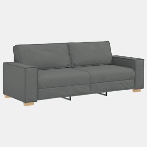 Sofá de 3 lugares - Sofá fixo cinza escuro 180 cm tecido