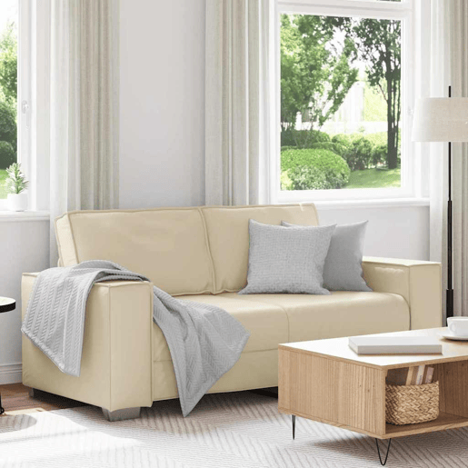 Sofá 3 lugares, Sofá fixo Creme 180 x 78 x 84 cm tecido