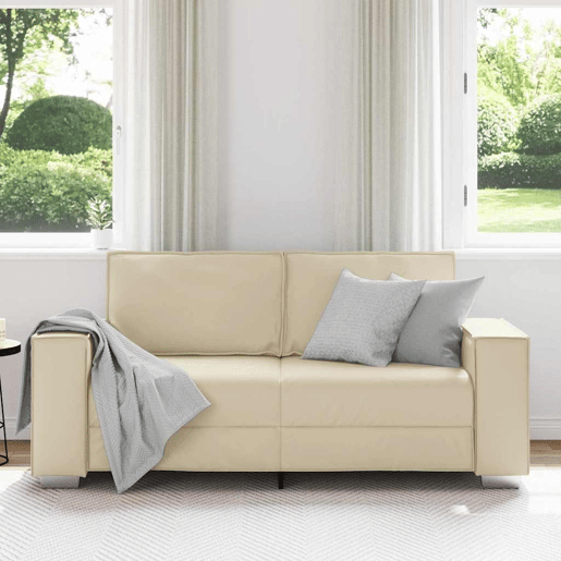 Sofá 3 lugares, Sofá fixo Creme 180 x 78 x 84 cm tecido