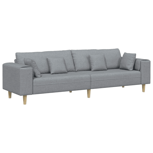 Sofá de Tecido com almofada Cinzento-claro 208 cm tecido Sofá de Tecido com almofada Cinzento-claro 208 cm tecido