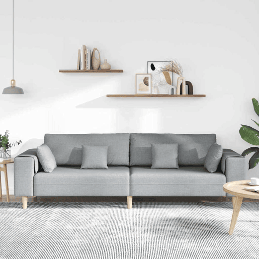 Sofá de Tecido com almofada Cinzento-claro 208 cm tecido Sofá de Tecido com almofada Cinzento-claro 208 cm tecido