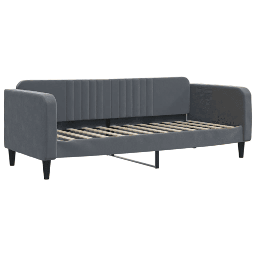 Sofá-cama, Sofá conversível c gavetão e gavetas 90x190 cm veludo cinzento-escuro