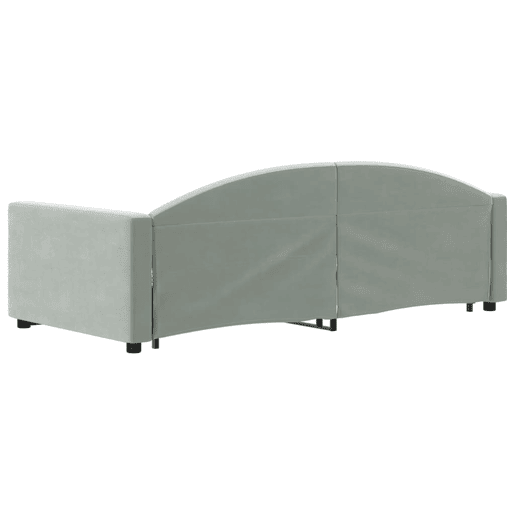 Sofá-cama, Sofá conversível c gavetão e gavetas 90x190 cm veludo cinzento-claro