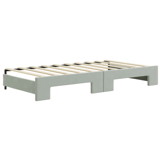Sofá-cama, Sofá conversível c gavetão e gavetas 90x190 cm veludo cinzento-claro