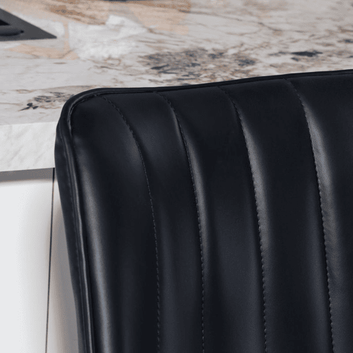 HOMCOM Conjunto de 2 Bancos de Bar Giratórios Bancos Altos de Cozinha com Encosto Curvado e Apoio para os Pés Estofados em PU Estrutura de Aço Cadeiras Altas de Cozinha para Sala de Jantar 47x54,5x97,5 cm Preto