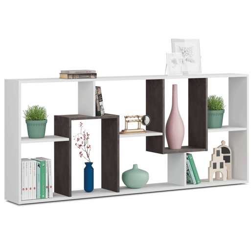 Estante Kawa em branco artik e óxido 180x80x25 cm Estante Kawa em branco artik e óxido 180x80x25 cm