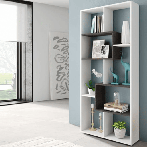 Estante Kawa em branco artik e óxido 180x80x25 cm Estante Kawa em branco artik e óxido 180x80x25 cm