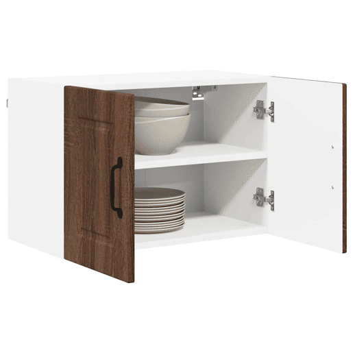 Lote de 2 Armários de cozinha suspendidos - Cozinha modular Colgantes com porta Carvalho Marrom