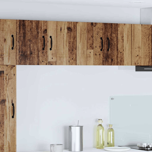 Lote de 2 Armários de cozinha suspendidos - Cozinha modular Colgantes com prateleira Madeira Antiga