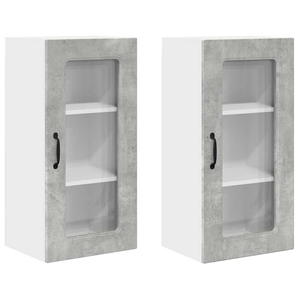 Armario de cocina de pared - Mueble cocina con estante 2 pcs 40 Gris