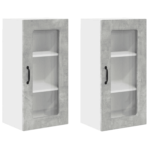 Lote de 2 Armários de cozinha suspendidos - Cozinha modular Colgantes Cinzento 40 x 31 x 80 cm