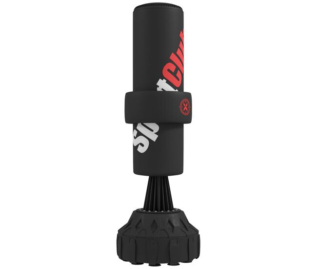 Sportnow saco de boxeo de pie 175 cm, saco de boxeo para adultos, altura ajustable de banda 65–175 cm, base rellenable con ventosas, amortiguador, incluye venda, entrenamiento mma, muay, negro