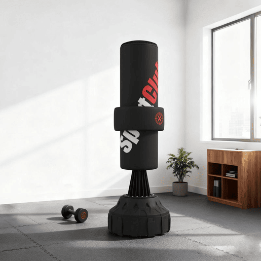 SPORTNOW Saco de Boxe de Pé 175 cm para Adultos Faixa de Altura Ajustável 65u2013175 cm Base Recarregável com Ventosas Amortecedor Inclui Bandagem Treino MMA Muay Thai Preto