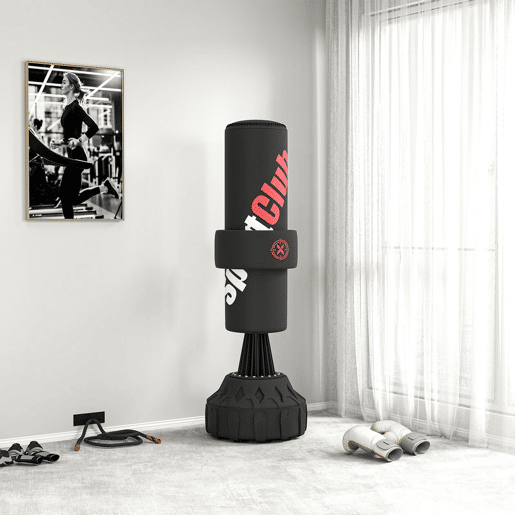 SPORTNOW Saco de Boxe de Pé 175 cm para Adultos Faixa de Altura Ajustável 65u2013175 cm Base Recarregável com Ventosas Amortecedor Inclui Bandagem Treino MMA Muay Thai Preto