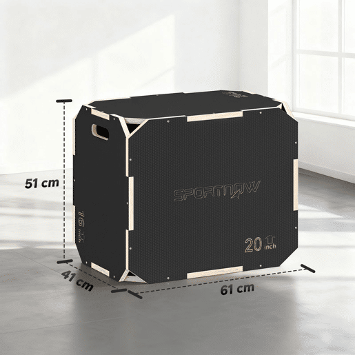SPORTNOW Caixa Pliométrica de Madeira 3 em 1 Plataforma de Caixa Pliométrica com 3 Alturas Diferentes Alças Sem Cantos Treino de Salto Força em Casa Ginásio e Exterior 61x51x40,5 cm Preto SPORTNOW Caixa Pliométrica de Madeira 3 em 1 Plataforma de Caixa Pliométrica com 3 Alturas Diferentes Alças Sem Cantos Treino de Salto Força em Casa Ginásio e Exterior 61x51x40,5 cm Preto
