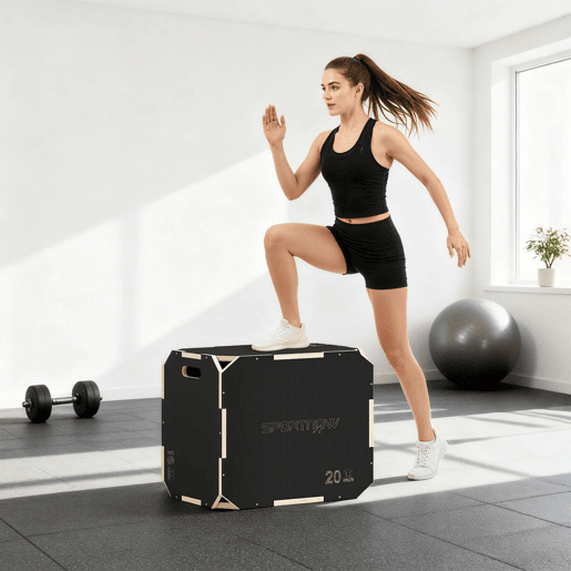 SPORTNOW Caixa Pliométrica de Madeira 3 em 1 Plataforma de Caixa Pliométrica com 3 Alturas Diferentes Alças Sem Cantos Treino de Salto Força em Casa Ginásio e Exterior 61x51x40,5 cm Preto SPORTNOW Caixa Pliométrica de Madeira 3 em 1 Plataforma de Caixa Pliométrica com 3 Alturas Diferentes Alças Sem Cantos Treino de Salto Força em Casa Ginásio e Exterior 61x51x40,5 cm Preto