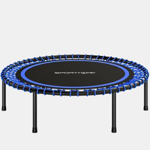 SPORTNOW Trampolim de Fitness Adultos Ø114 cm com Estrutura de Aço Reforçada para Treino de Pernas Corpo em Casa Escritório Ginásio Azul e Preto