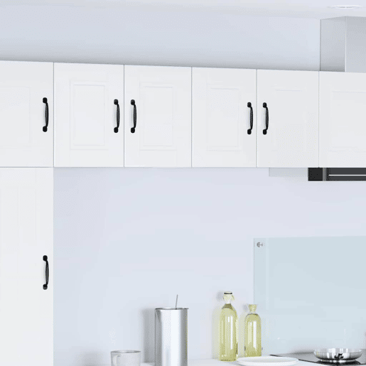 Lote de 2 Armários de cozinha suspendidos - Cozinha modular Colgantes com porta Branco Brilhante